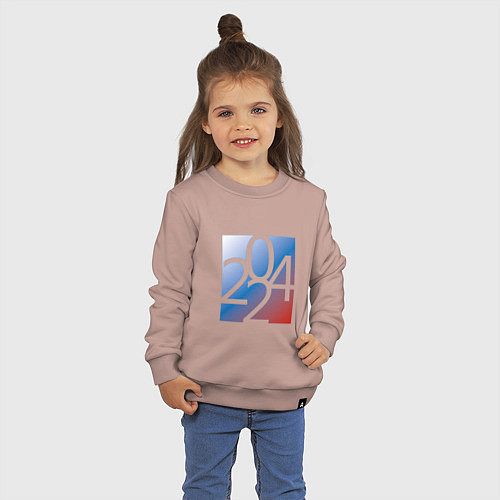 Детский свитшот Россия 2024 год / Пыльно-розовый – фото 3