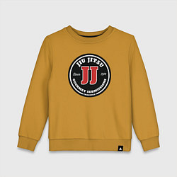 Свитшот хлопковый детский Гурман джиу-джитсу, цвет: горчичный
