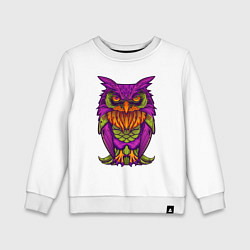 Свитшот хлопковый детский Purple owl, цвет: белый