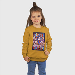 Свитшот хлопковый детский Удивительный цифровой цирк в сборе, цвет: горчичный — фото 2