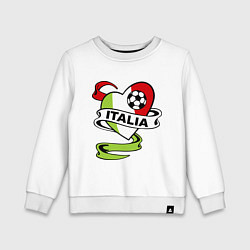 Свитшот хлопковый детский Italia Football, цвет: белый