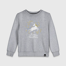 Свитшот хлопковый детский Unicorn christmas, цвет: меланж