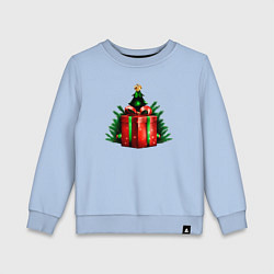 Свитшот хлопковый детский Рождественский подарок, цвет: мягкое небо