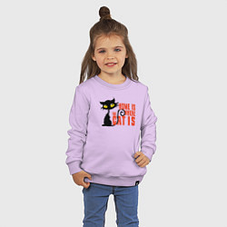 Свитшот хлопковый детский Дом там где котик, цвет: лаванда — фото 2