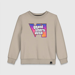 Свитшот хлопковый детский Grand theft auto VI, цвет: миндальный