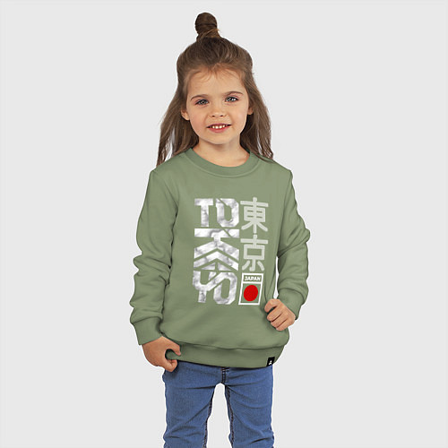 Детский свитшот Токио типографика / Авокадо – фото 3