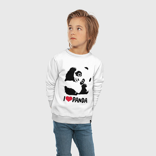 Детский свитшот I love panda / Белый – фото 4