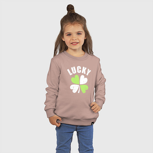 Детский свитшот Lucky day / Пыльно-розовый – фото 3