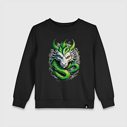 Детский свитшот Зеленый дракон символ 2024 года
