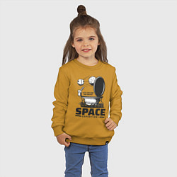 Свитшот хлопковый детский Космическая экспедиция лунохода, цвет: горчичный — фото 2