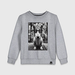 Свитшот хлопковый детский Булли у стены с граффити, цвет: меланж