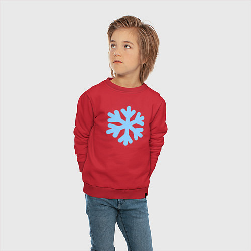 Детский свитшот Голубая снежинка / Красный – фото 4