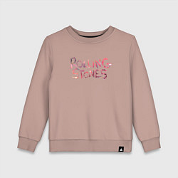 Свитшот хлопковый детский The Rolling Stones - logo, цвет: пыльно-розовый
