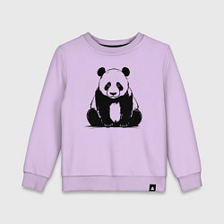 Свитшот хлопковый детский Грустная панда сидит, цвет: лаванда