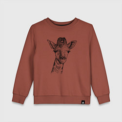 Свитшот хлопковый детский Жирафёнок, цвет: кирпичный