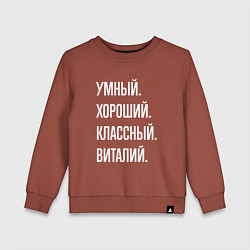 Детский свитшот Умный, хороший, классный Виталий