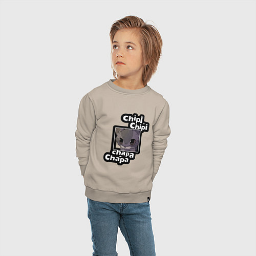 Детский свитшот Котик chipi-chipi / Миндальный – фото 4