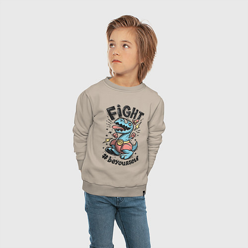 Детский свитшот Fight Light / Миндальный – фото 4