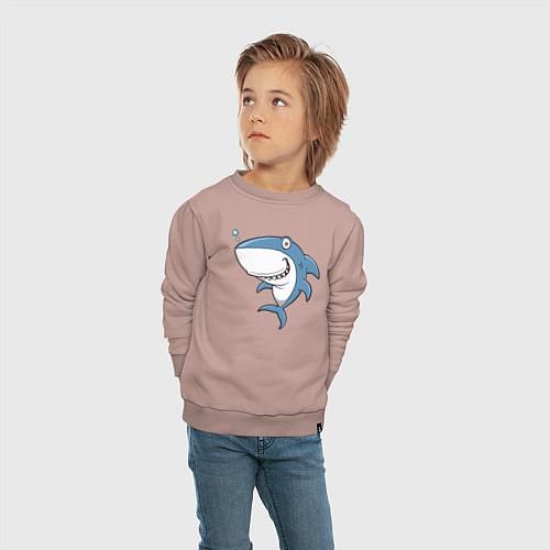 Детский свитшот Cute shark / Пыльно-розовый – фото 4