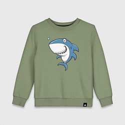 Свитшот хлопковый детский Cute shark, цвет: авокадо