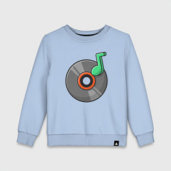 Свитшот хлопковый детский Vinyl music, цвет: мягкое небо