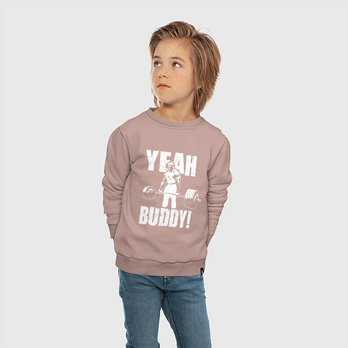 Детский свитшот Yeah buddy - Ронни Коулман / Пыльно-розовый – фото 4