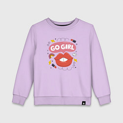 Детский свитшот Go girl lips