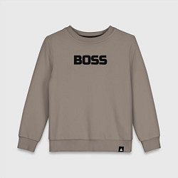 Свитшот хлопковый детский Boss по английски, цвет: утренний латте