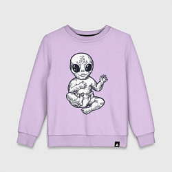 Свитшот хлопковый детский Baby alien, цвет: лаванда