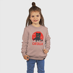 Свитшот хлопковый детский Catzilla, цвет: пыльно-розовый — фото 2