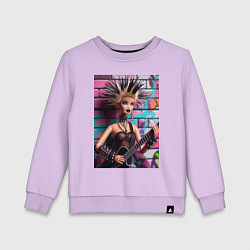 Детский свитшот Barbie - punk guitarist neural network