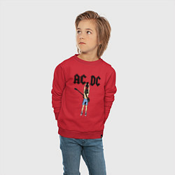 Свитшот хлопковый детский Angus Young, цвет: красный — фото 2
