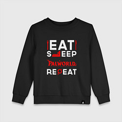 Детский свитшот Надпись eat sleep Palworld repeat