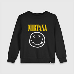 Свитшот хлопковый детский Nirvana original, цвет: черный