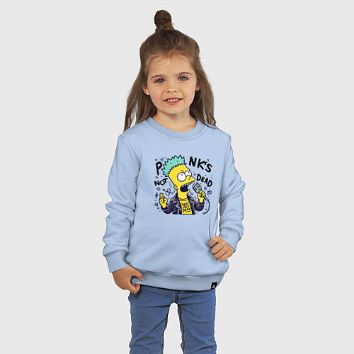 Детский свитшот Bart Simpson - punks not dead / Мягкое небо – фото 3