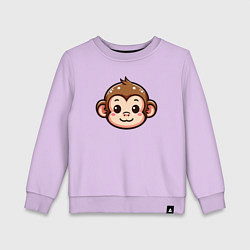 Свитшот хлопковый детский Мордочка обезьяны, цвет: лаванда