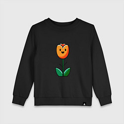 Свитшот хлопковый детский Веселый тюльпан, цвет: черный