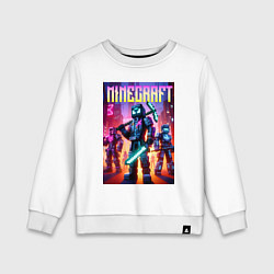 Детский свитшот Cyberpunk and Minecraft - ai art collaboration