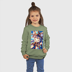 Свитшот хлопковый детский Genshin Impact - character, цвет: авокадо — фото 2