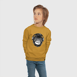 Свитшот хлопковый детский Music gorilla, цвет: горчичный — фото 2