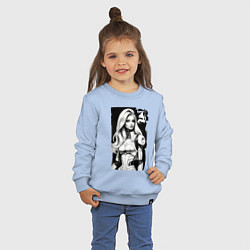 Свитшот хлопковый детский Barbie - sketch ai art, цвет: мягкое небо — фото 2