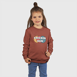 Свитшот хлопковый детский Chicken gun круги, цвет: кирпичный — фото 2