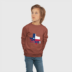 Свитшот хлопковый детский Texas, цвет: кирпичный — фото 2