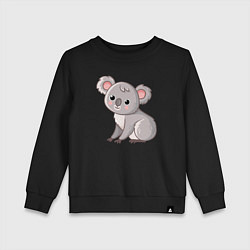 Свитшот хлопковый детский Cute koala, цвет: черный