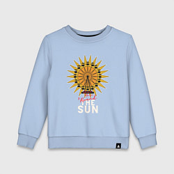 Свитшот хлопковый детский Once more round the Sun, цвет: мягкое небо