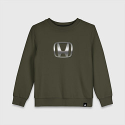 Свитшот хлопковый детский Honda logo auto grey, цвет: хаки