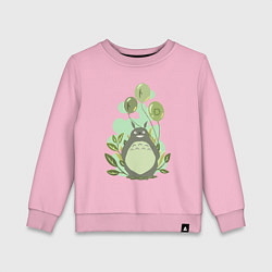 Свитшот хлопковый детский Green Totoro, цвет: светло-розовый