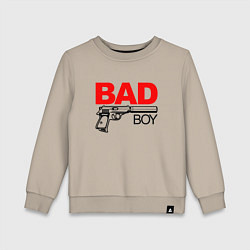 Свитшот хлопковый детский Bad boy with gun, цвет: миндальный