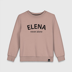 Свитшот хлопковый детский Elena never alone - motto, цвет: пыльно-розовый