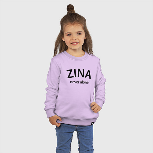 Детский свитшот Zina never alone - motto / Лаванда – фото 3